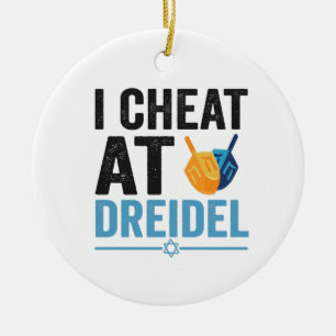 私はDreidelユダヤ人ゲーおもしろいムホリディギフトでカンニング セラミックオーナメント