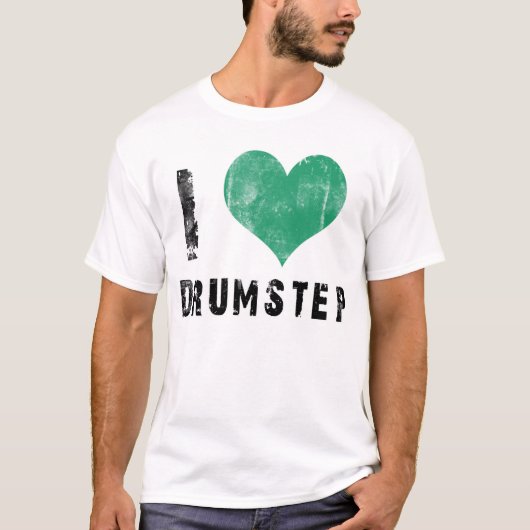 私はDrumstepを愛します Tシャツ (正面)