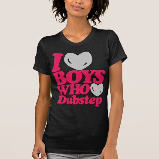 私はDubstepを愛する男の子を愛します(マゼンタか灰色) Tシャツ (正面)