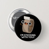 私はDuct Tape Pun Dark BGおもしろいとステッキだ 缶バッジ (正面&裏面)