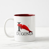 私はDugongsのマグを愛します ツートーンマグカップ (左)