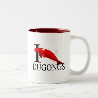 私はDugongsのマグを愛します ツートーンマグカップ