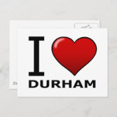 私はDURHAM,NC大好き – ノースカロライナ ポストカード (正面/裏面)