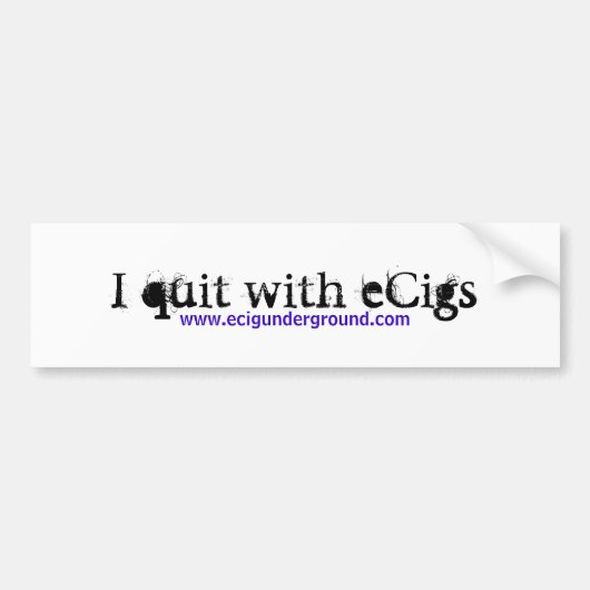 私はeCigs -バンパーステッカーとやめます バンパーステッカー (正面)