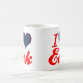 私はEek、アラスカを愛します コーヒーマグカップ (中央)