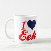 私はEek、アラスカを愛します コーヒーマグカップ (左)