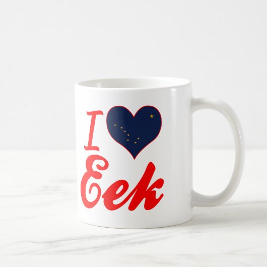 私はEek、アラスカを愛します コーヒーマグカップ (右)