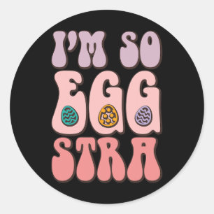 私はEgg-straかわいいバニー卵の狩りレトロGroovy E ラウンドシール