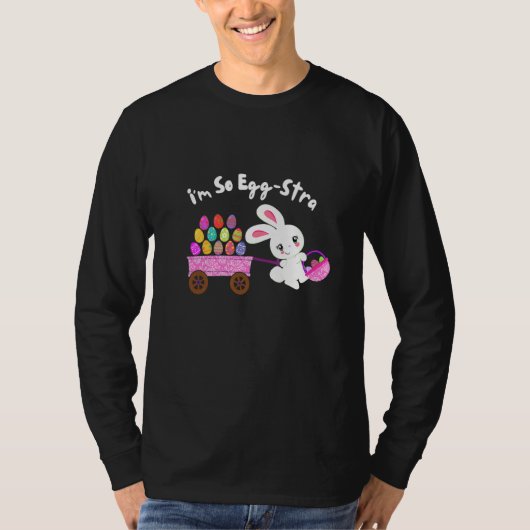 私はEgg Straイースターバニー卵狩りバスケットおもしろい Tシャツ (正面)