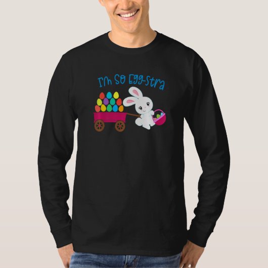 私はEgg Straイースターバニー卵狩りバスケットおもしろい Tシャツ (正面)