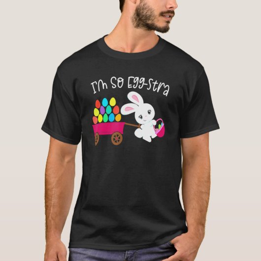 私はEgg Straイースターバニー卵狩りバスケット引用文 Tシャツ (正面)