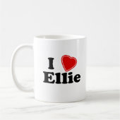 私はEllieを愛します コーヒーマグカップ (左)