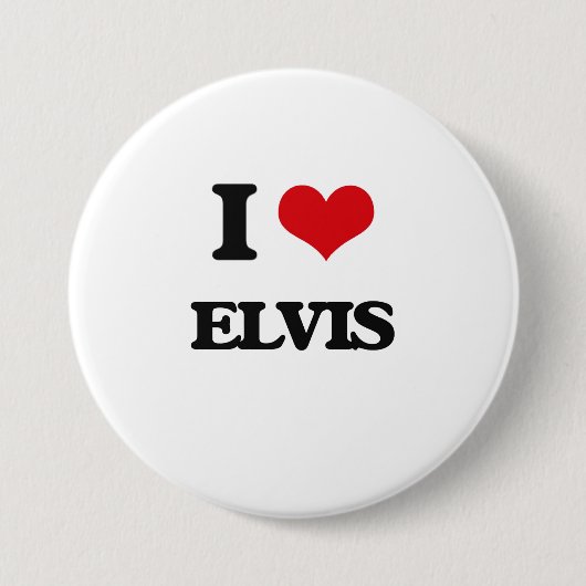 私はElvisを愛します 缶バッジ (正面)