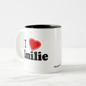 私はEmilieを愛します ツートーンマグカップ (正面左)