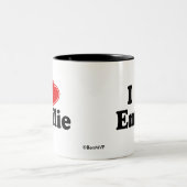 私はEmilieを愛します ツートーンマグカップ (中央)