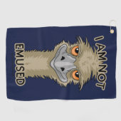 私はEmusedのおもしろいなエミューのしゃれではないです ゴルフタオル (横)