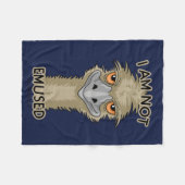 私はEmusedのおもしろいなエミューのしゃれではないです フリースブランケット (正面(横))