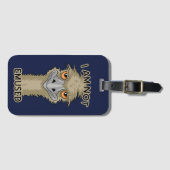 私はEmusedのおもしろいなエミューのしゃれではないです ラゲッジタグ (正面横)