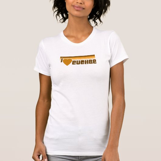 私はEuchreのレトロ70sを愛します Tシャツ (正面)