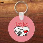 私はEweが大好き。 キーホルダー (正面)