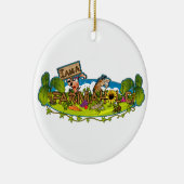 私はFarmaholicのクリスマスのオーナメントです セラミックオーナメント (右)
