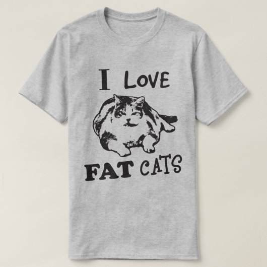 私はFAT猫を愛します! Tシャツ (デザイン正面)