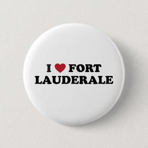 私はFort Lauderdaleフロリダを愛します 缶バッジ