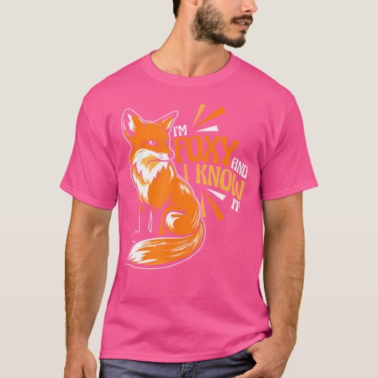 私はFoxyと私はそれを知っている赤いキツネCaninaeカニナキツネ Tシャツ (正面)