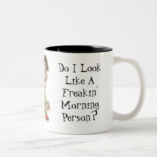 私はFreakinの朝人のように見えますか。 ツートーンマグカップ (右)