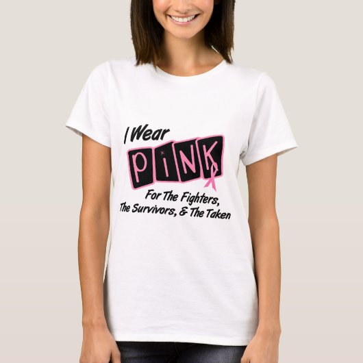 私はFST 8の乳癌のためのピンクのリボンを身に着けています Tシャツ (正面)