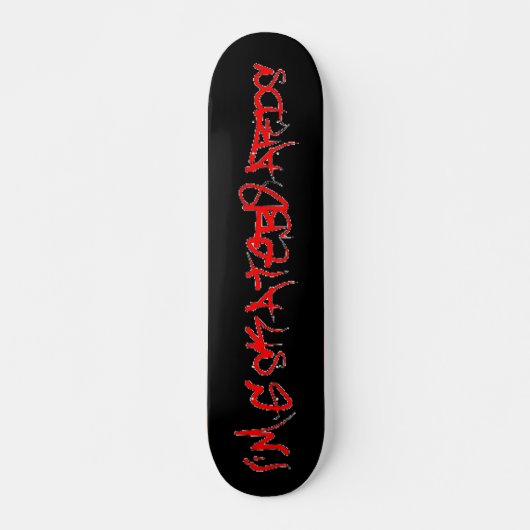私はGスケートボード(Vandalo GraffitiFONT) – 黒/赤 スケートボード (正面)