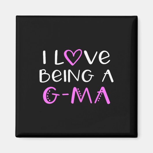 私はGマのかわいいGmaが大好きクール マグネット (正面)