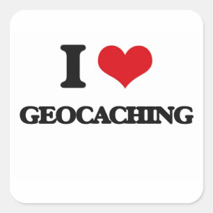 私はGeocachingを愛します スクエアシール