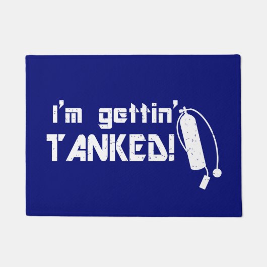 私はGettinタンクスクーバダイバーおもしろい引用文 ドアマット (正面)