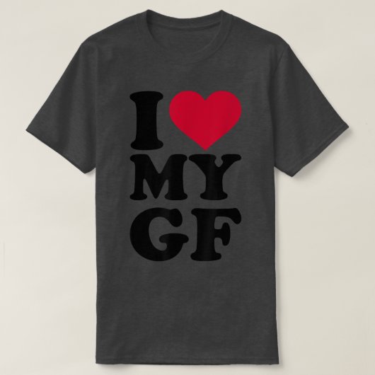 私はGFガールフレンドが大好き Tシャツ (デザイン正面)