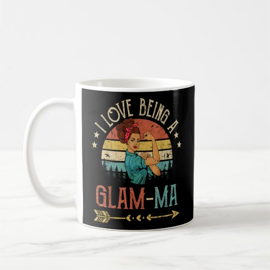 私はGlam Ma女性ロージーヴィンテージおばあちゃん大好き コーヒーマグカップ (左)