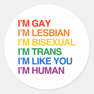 私はGLBT私はHUMAN.png ラウンドシール