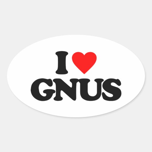 私はGNUSが大好き 楕円形シール (正面)