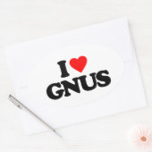 私はGNUSが大好き 楕円形シール (封筒)