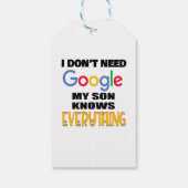 私はGoogleを必要としない私の息子は全てを知っている ギフトタグ (裏面)