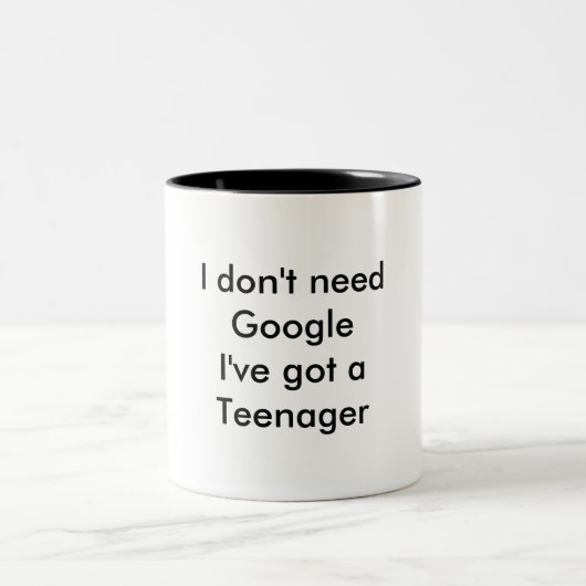 私はgoogleを必要としません ツートーンマグカップ (中央)