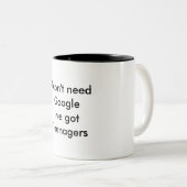 私はGoogleを必要としません ツートーンマグカップ (正面右)