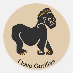 私はGORILLASが大好き – 動物愛好家 – 野生生物 ラウンドシール