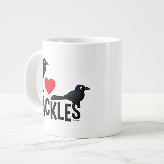 私はGracklesを愛します ジャンボコーヒーマグカップ (正面左)