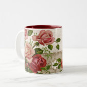 私はGrammyのヴィンテージの英国のバラのマグ愛します ツートーンマグカップ (正面左)