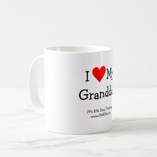 私はGranddogの私のマグを愛します コーヒーマグカップ (正面左)