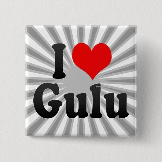 私はGulu、ウガンダを愛します 缶バッジ (正面)