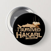 私はHákarlボタンを生き延びました 缶バッジ (正面&裏面)