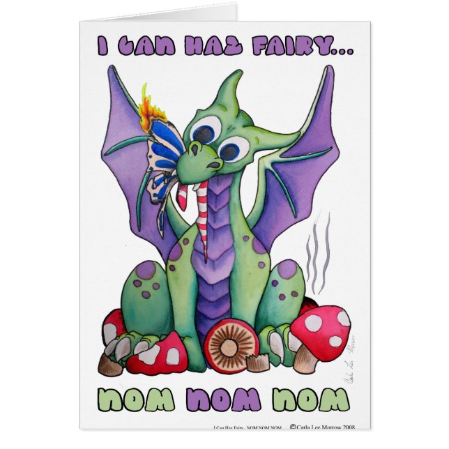 私はHazの妖精NOM NOM NOMのかわいいベビーのドラゴンできます (正面)