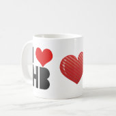私はHBを愛します コーヒーマグカップ (正面左)
